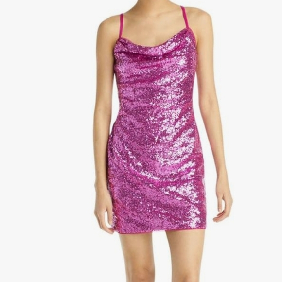BCBGMAXAZRIA Womens Sequined Party Mini Dress - Picture 1 of 9